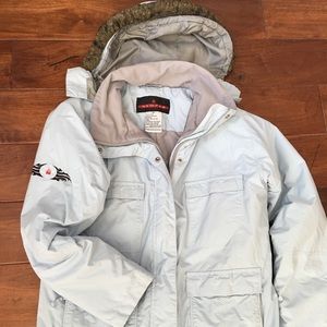Snow jacket. Light blue. Boys size 14. Women pxs